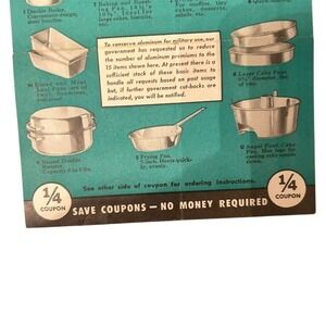 Vintage Wear-Ever Robin Hood Flour Aluminumware Coupon Sign